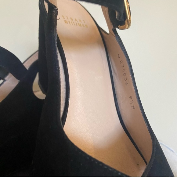 Stuart Weitzman Black Suede Turnover Platform Heel - Picture 3 of 14